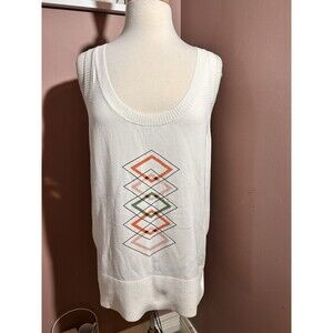 Vintage Nike Golf Sleeveless Knit Top Womens XL Argyle 90s Y2K Preppy